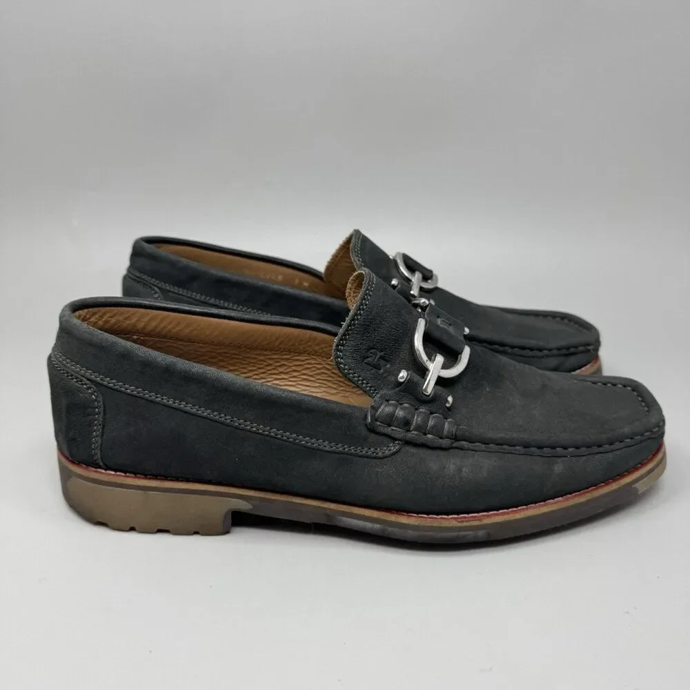 Donald J Pliner DUSTEE Suede Horsebit Loafers Men's Size 9M Black